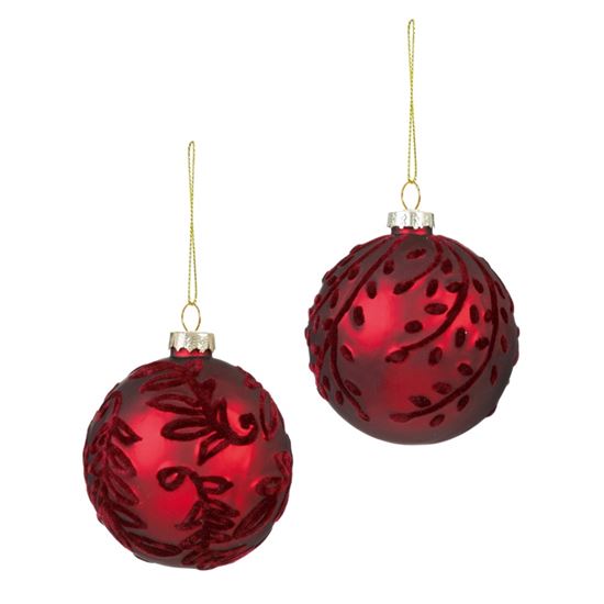 Premier-Matt-Red-Leaf-Glass-Bauble