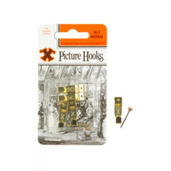 x-original-patent-steel-picture-hooks---brass-plated-blister-pack