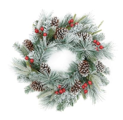 premier-flocked-wreath-berries--cones