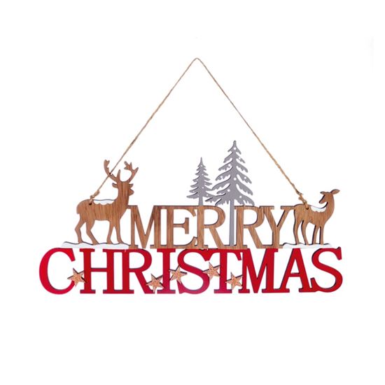 premier-red-natural-merry-christmas-plaque-scene