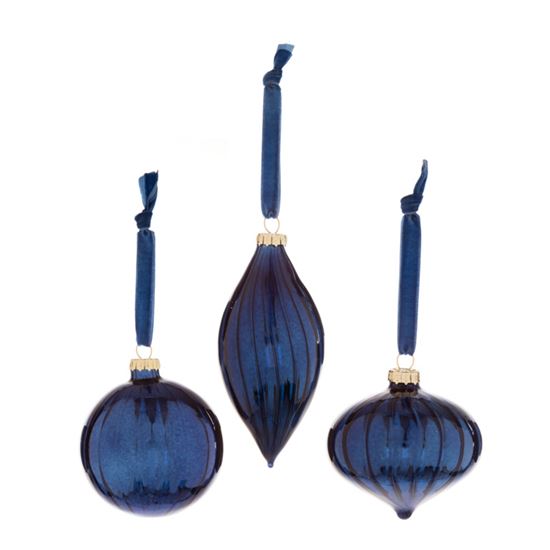 premier-blue-ribbed-glass-ornament