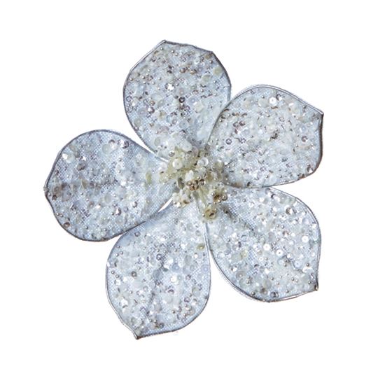 premier-silver-glitter-flower-with-clip
