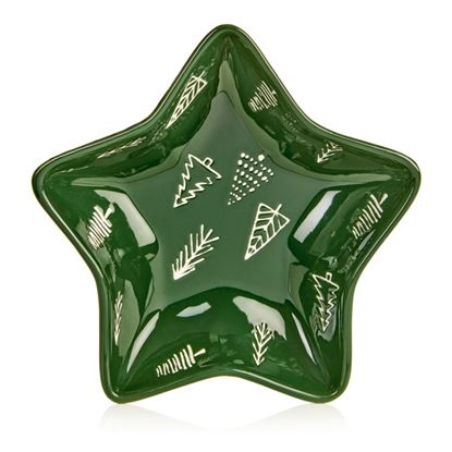 premier-green-star-plate-with-white-christmas-trees