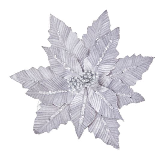 premier-silver-velvet-poinsettia-clip-on