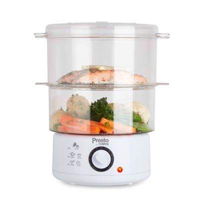 tower-presto-2-tier-steamer-white