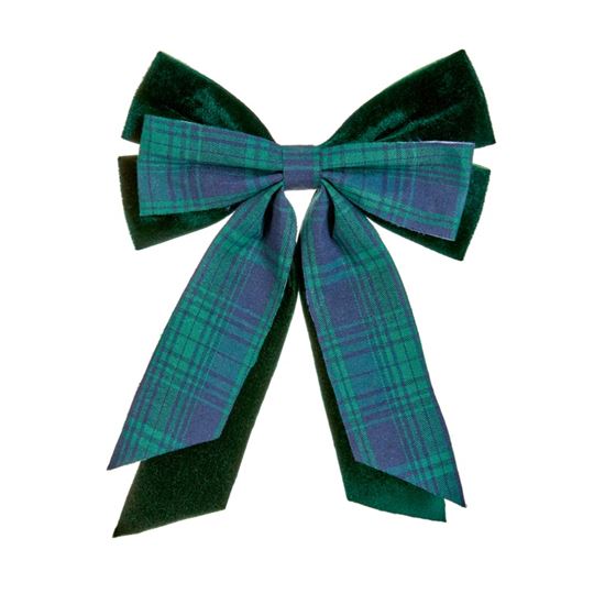 premier-emerald-green--plaid-velour-bow