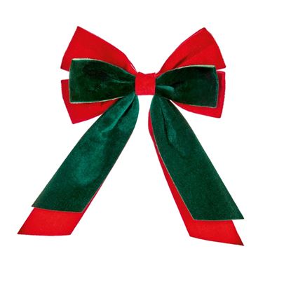 premier-red--emerald-green-velour-bow