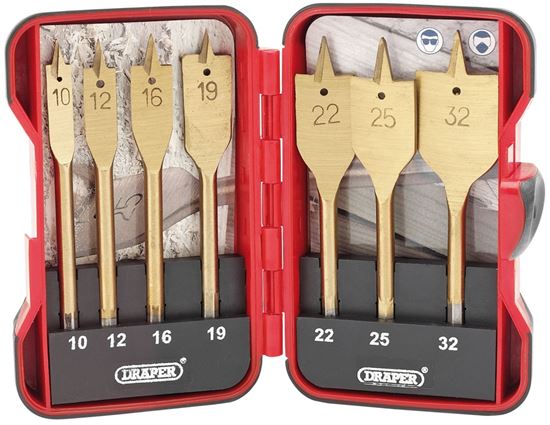 draper-titanium-nitride-coated-flat-wood-bit-set