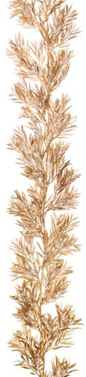 premier-green-flocked-garland-champagne-gold-glitter