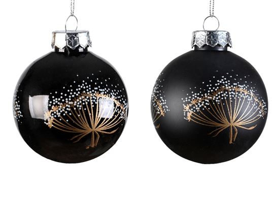 kaemingk-shatterproof-bauble-shiny-matt-black-flower