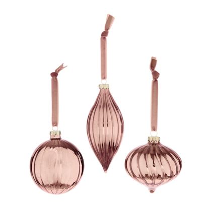 premier-pink-ribbed-glass-bauble