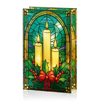 premier-battery-operated-lit-candles--holly-glass-table-top-50-warm-white-leds