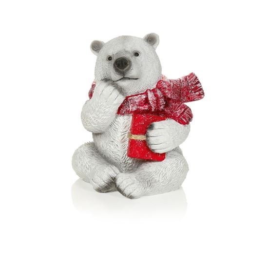 premier-polyresin-polar-bear-with-present