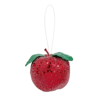 premier-burgundy-glitter-apple-hanging-decoration