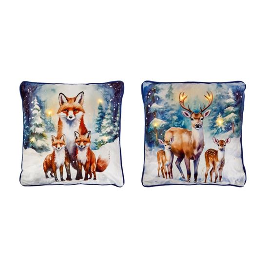 premier-lit-battery-operated-snowy-forrest-animal-cushions